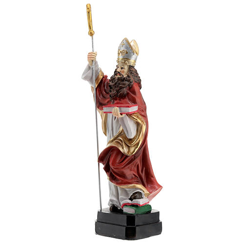 Statue of St. Augustin, painted resin, 8 in 3