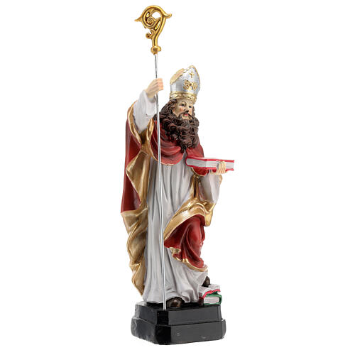 Statue of St. Augustin, painted resin, 8 in 4