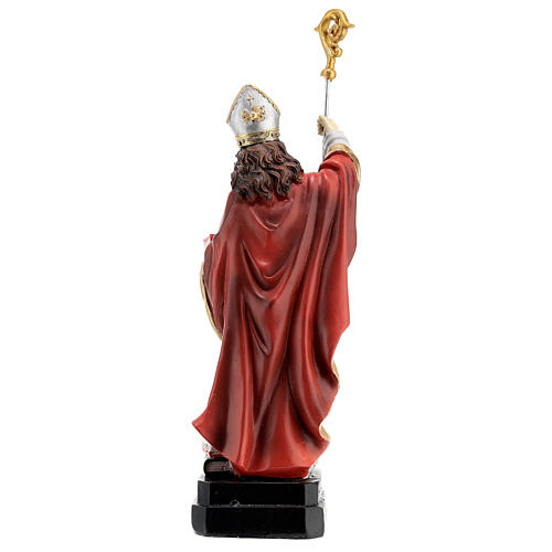 Statue of St. Augustin, painted resin, 8 in 5