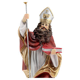 Statue Saint Augustin résine peinte 20 cm