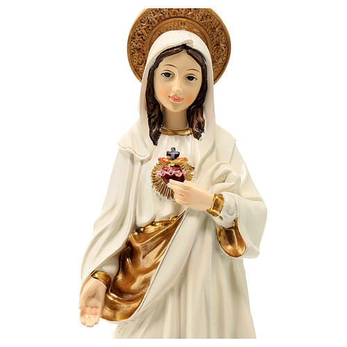 Estatua Sagrado Corazón de María 30 cm resina 2