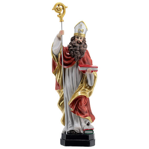 Statue of St. Augustin, painted resin, 12 in 1