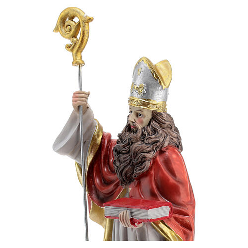Statue of St. Augustin, painted resin, 12 in 4