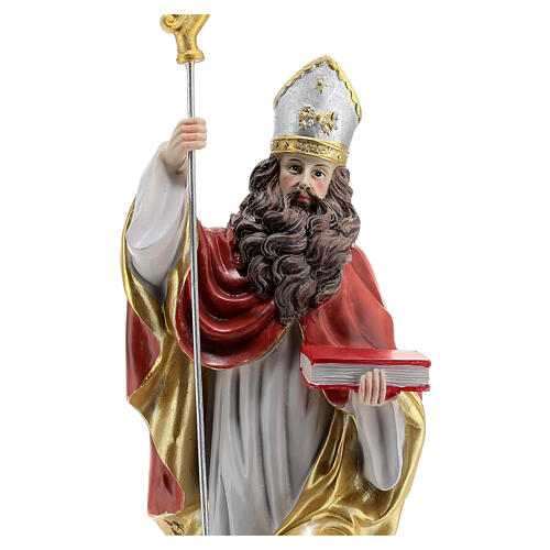 St Augustine statue in colored resin 30 cm 2