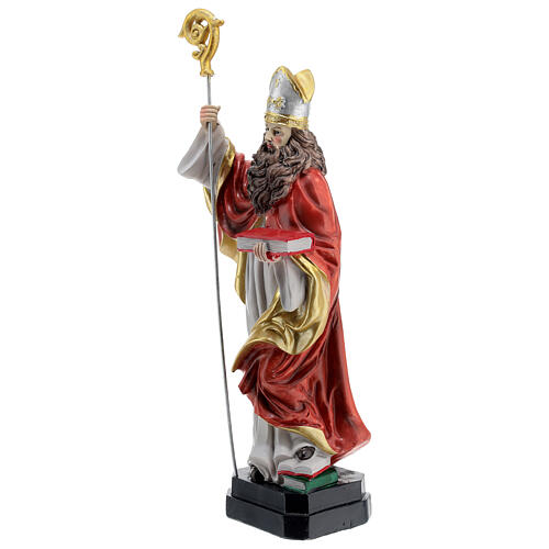 St Augustine statue in colored resin 30 cm 3