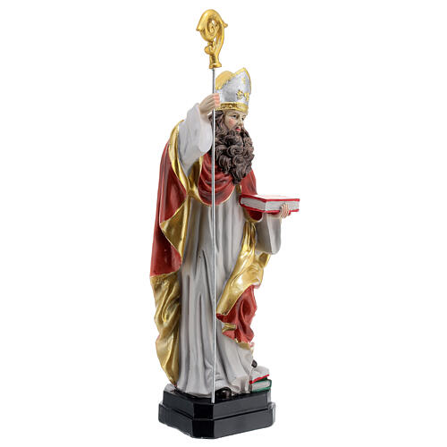 St Augustine statue in colored resin 30 cm 5