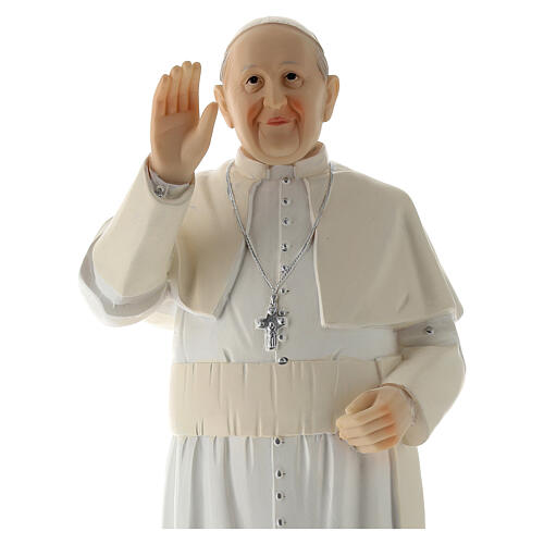 Estatua Papa Francisco pintada 40 cm resina 2