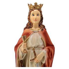 Statue, Heilige Barbara, Resin, koloriert, 40 cm