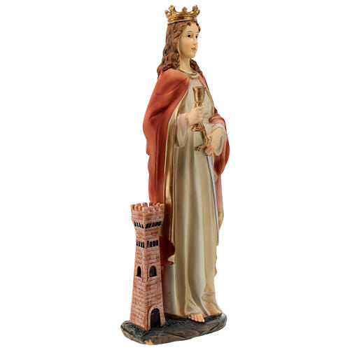 Statue, Heilige Barbara, Resin, koloriert, 40 cm 3
