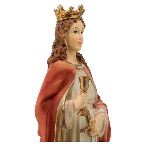 Statue, Heilige Barbara, Resin, koloriert, 40 cm 4