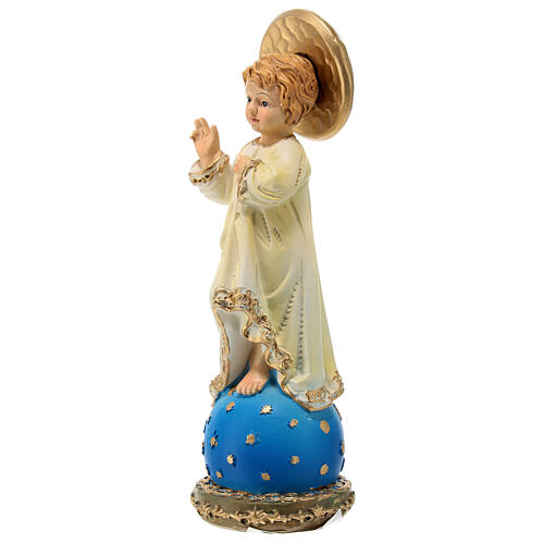 Resin statue of the Infant Jesus, white clothes, 6 in 3