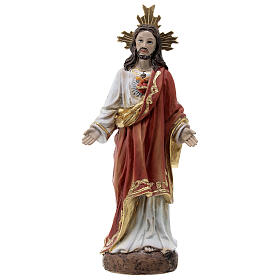 Statua Sacro Cuore Gesù resina 20 cm