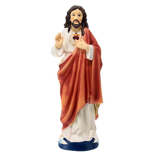 Statue of the Sacred Heart of Jesus, resin, 9 in 1