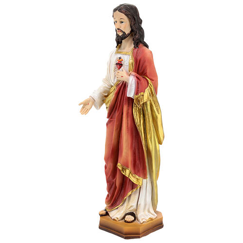 Statue Sacré-Coeur Jésus résine 30 cm 3