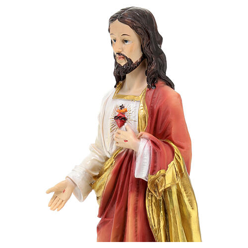 Statue Sacré-Coeur Jésus résine 30 cm 4