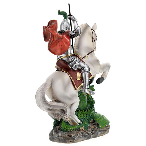 St George statue in resin 20 cm with dragon 7