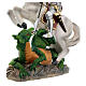 St George statue in resin 20 cm with dragon s4