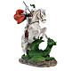 St George statue in resin 20 cm with dragon s5