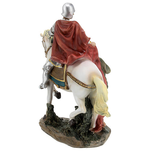 Statue of Saint Martin on his horse, resin, 8.5 in 8