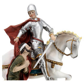 St Martin of Tours statue on horse resin 22 cm