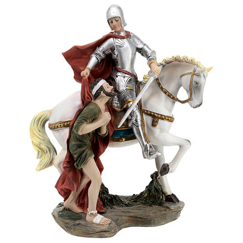 St Martin of Tours statue on horse resin 22 cm 1