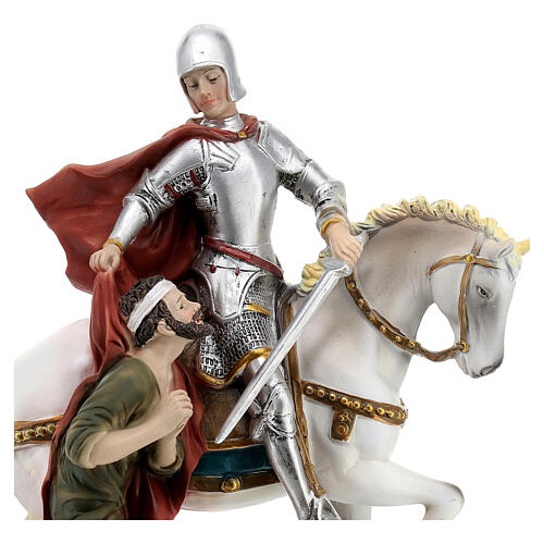 St Martin of Tours statue on horse resin 22 cm 2