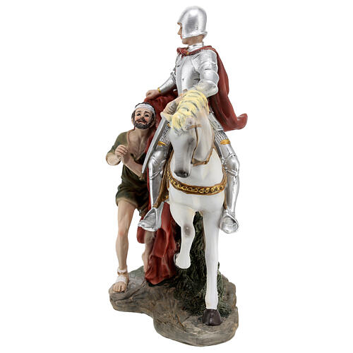 St Martin of Tours statue on horse resin 22 cm 5