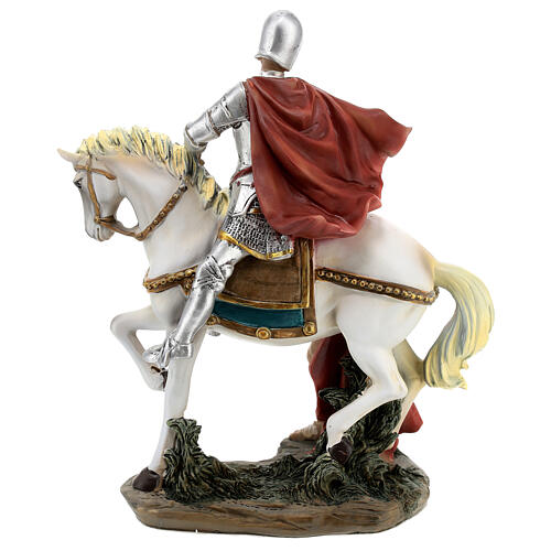 St Martin of Tours statue on horse resin 22 cm 7
