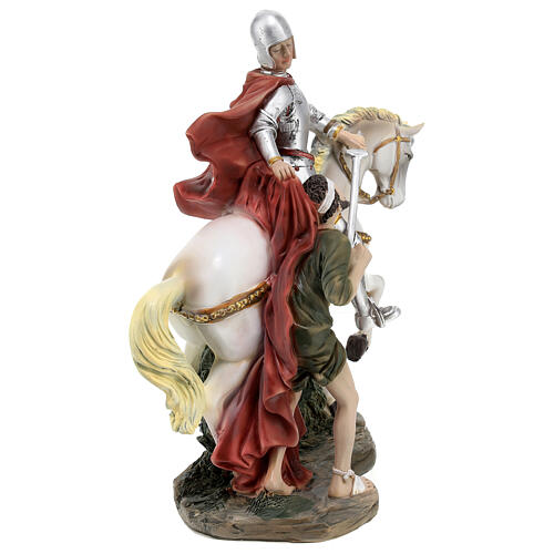 St Martin of Tours statue on horse resin 22 cm 9