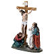 Crucifixión de Jesús escena resina pintada a mano 15 cm s3