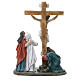 Crucifixión de Jesús escena resina pintada a mano 15 cm s7