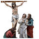 Crocifissione di Gesù scena resina dipinta a mano 15 cm s4