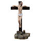 Crucifixion de Jésus scène 3 pcs résine peinte main 10 cm s4