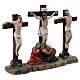 Crucificação de Jesus cena 3 peças resina pintada à mão 10 cm s5