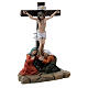 Crucificação de Jesus cena 3 peças resina pintada à mão 10 cm s7