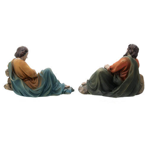 Jesus and the apostles in the Garden of Olives, set of 4, hand-painted resin, 10 cm 10