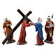 Jesus Ascent to Calvary Passion scene 4 pcs hand painted resin 15 cm s1
