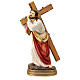 Jesús cae bajo la cruz estatua subida al Calvario resina pintada 30 cm s1