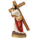 Jesús cae bajo la cruz estatua subida al Calvario resina pintada 30 cm s7