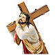 Jesus carrying cross to Calvary painted resin 30 cm s4