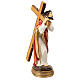 Jesus carrying cross to Calvary painted resin 30 cm s5