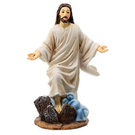 Résurrection de Jésus scène 4 pcs résine peinte main 10 cm