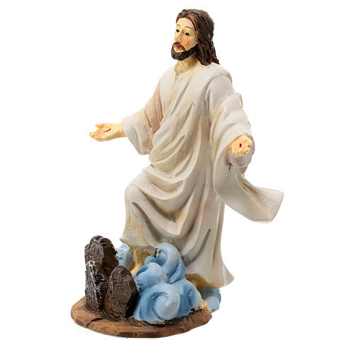Ressurreição de Jesus cena 4 peças resina pintada à mão 10 cm 4