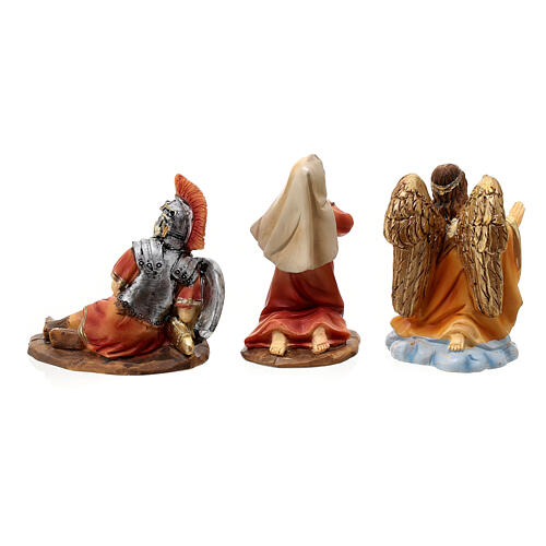 Resurrection of Jesus scene 4 pcs hand painted resin 10 cm 7