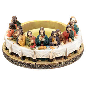 Candle holder Last Supper, resin, for 8 cm candles