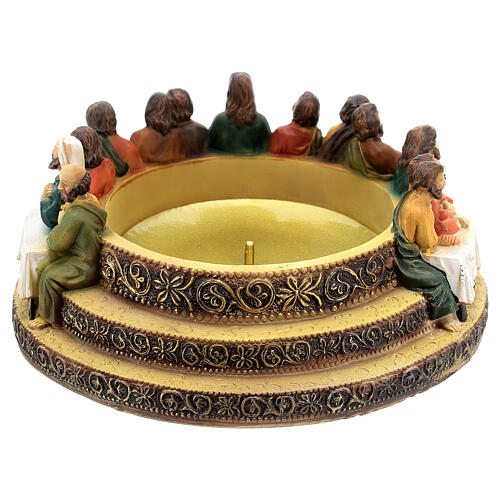 Portacandela Ultima Cena resina per candele 8 cm 6