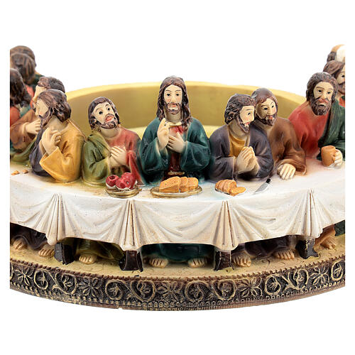 Świecznik Ostatnia Wieczerza, żywica, dla świeć o śr. 8 cm 2