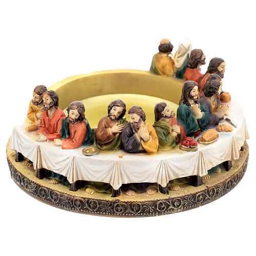 Świecznik Ostatnia Wieczerza, żywica, dla świeć o śr. 8 cm 4