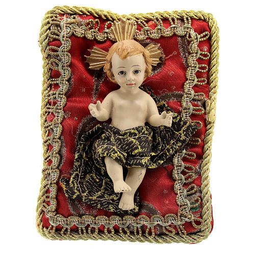 Baby Jesus figurine on cushion 10x8 cm resin nativity 1