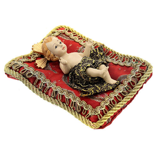 Baby Jesus figurine on cushion 10x8 cm resin nativity 2